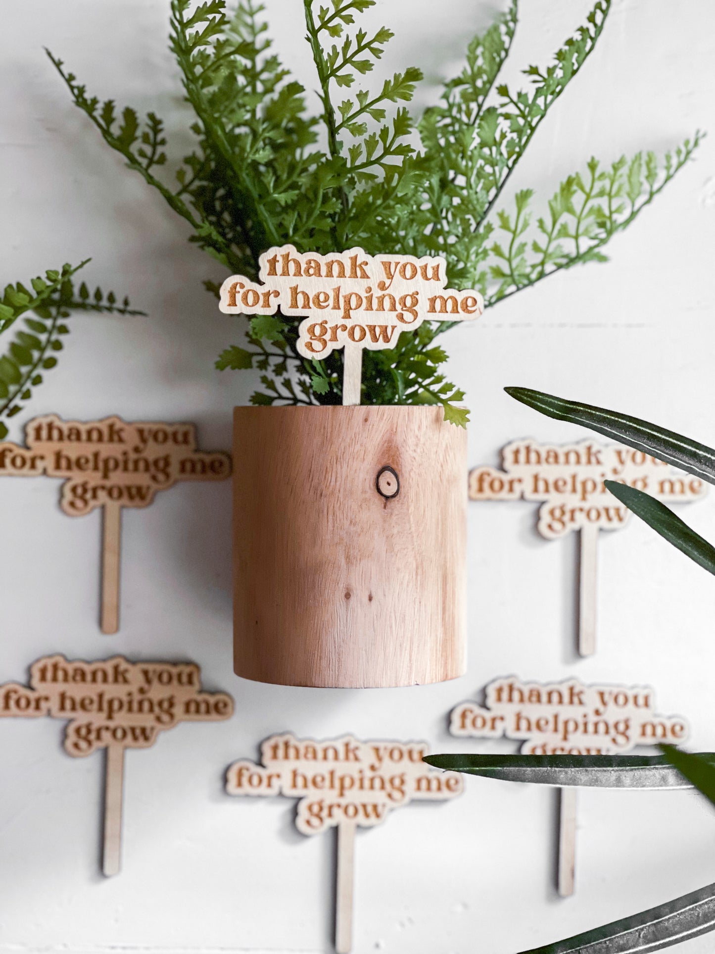 Wood Plant Marker / Thank You For Helping Me Grow