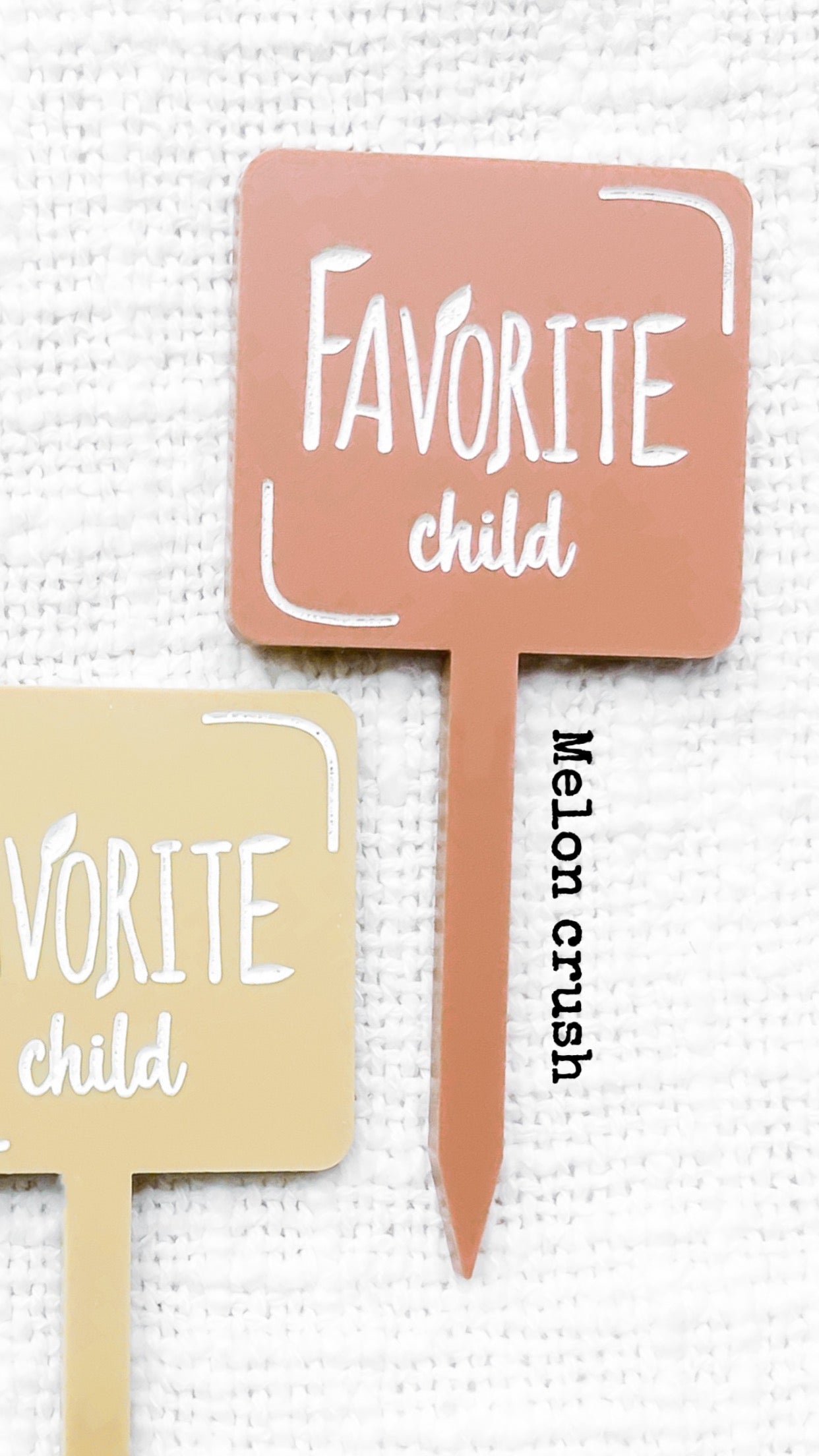 Funny Acrylic Plant Markers / Favorite child